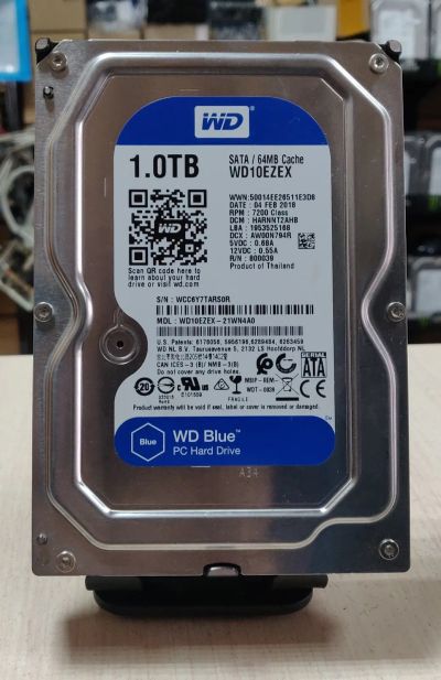 Лот: 21132756. Фото: 1. HDD 1Тб/WD Blue/3,5''/7200об/мин... Жёсткие диски (HDD)