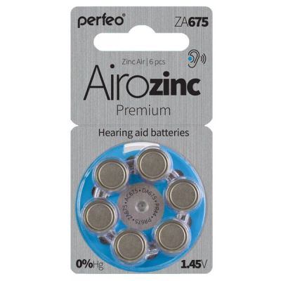 Лот: 22144200. Фото: 1. PERFEO ZA675/6BL AIROZINC PREMIUM. Батарейки, аккумуляторы, элементы питания