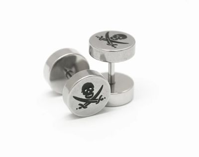Лот: 3833110. Фото: 1. Гвоздик пират №1. Сталь316L. Серьги, каффы