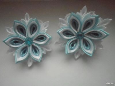 Лот: 8578277. Фото: 1. Банты (резиночки) снежинки. Цветы из ткани