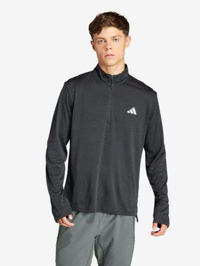 Лот: 24338150. Фото: 1. Лонгслив мужской Adidas, Черный. Легкие куртки, толстовки