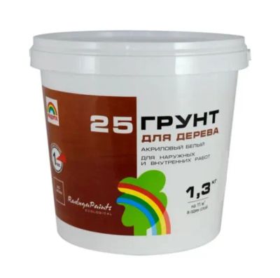 Лот: 19508013. Фото: 1. Грунт для дерева Радуга 25 1.3... Краски, лаки, растворитель
