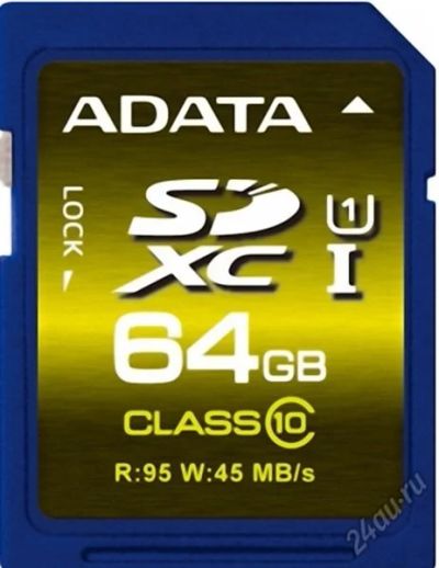 Лот: 6040052. Фото: 1. карта памяти SD ADATA 64 Гб 45... Карты памяти