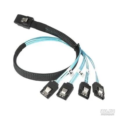 Лот: 13641555. Фото: 1. Mini SAS SFF-8087 - 4 SATA. Длина... Шлейфы, кабели, переходники