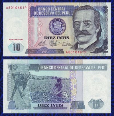 Лот: 16369934. Фото: 1. Банкнота - Перу 10 unc. Америка