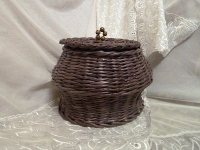 Лот: 10640055. Фото: 1. 700 руб!Чугунок 4. Плетение из лозы, лыка, бересты