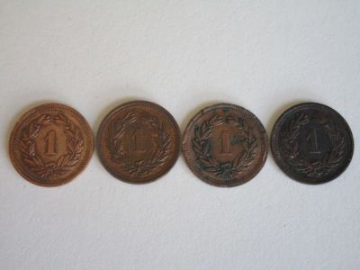 Лот: 12207887. Фото: 1. Монета 1 раппен один Швейцария... Европа