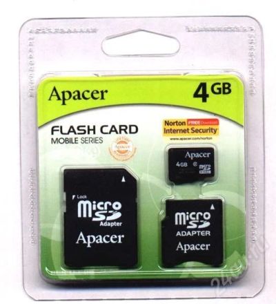 Лот: 641726. Фото: 1. Карта памяти micro-SDHC 4GB класс... Карты памяти