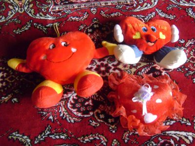 Лот: 19633394. Фото: 1. Игрушки мягкие Сердце, 3 шт. одним... Мягкие