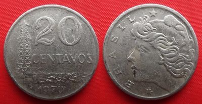 Лот: 22174120. Фото: 1. (№2139/LK) 20 сентаво 1970 (Бразилия... Америка