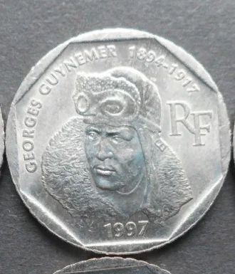 Лот: 17921938. Фото: 1. Франция 2 франка 1997 80 лет со... Европа