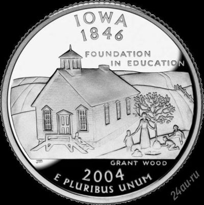 Лот: 2989701. Фото: 1. США. 25 центов. Айова 2004г. Продажа... Америка