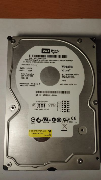 Лот: 21430866. Фото: 1. HDD жесткий диск 160gb IDE WD... Жёсткие диски