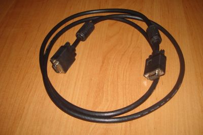 Лот: 6642730. Фото: 1. Кабель VGA-VGA 1,8м черный. Шлейфы, кабели, переходники
