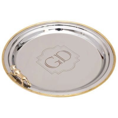 Лот: 24936468. Фото: 1. Поднос круглый Garda Decor Леопард. Предметы сервировки