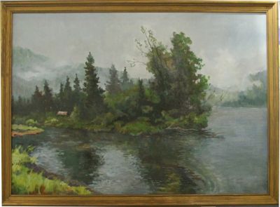 Лот: 24567008. Фото: 1. Картина "р.Мана у Нарвы В.Швецов... Картины, рисунки