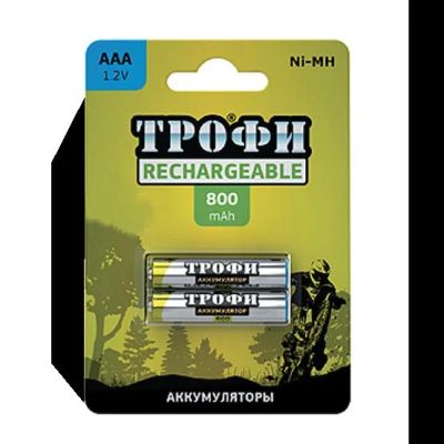 Лот: 12123187. Фото: 1. Аккумулятор ТРОФИ R03 (800 mAh... Батарейки, аккумуляторы, элементы питания