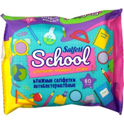 Лот: 24117247. Фото: 1. Салфетки влажные Salfeti, School... Средства личной гигиены 
