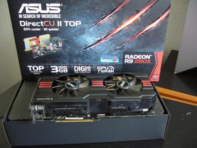 Лот: 4273829. Фото: 1. Видеокарта Asus Radeon R9 280X. Видеокарты