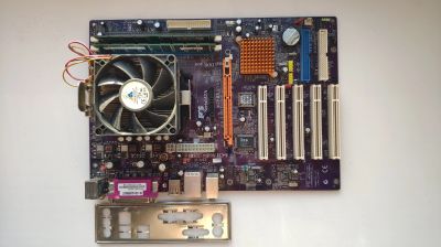 Лот: 17063568. Фото: 1. ECS Nforce3-A939 + 1280mb оперативной... Комплекты запчастей