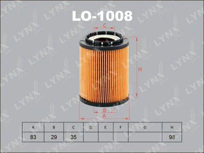 Лот: 13356867. Фото: 1. Lynx LO-1008 Масляный фильтр. Расходные материалы