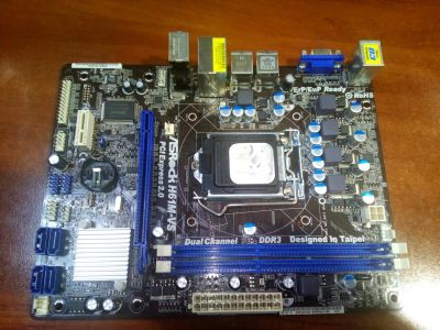 Лот: 10833964. Фото: 1. Материнская плата Asrock H61M-VS... Материнские платы