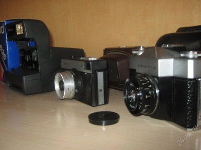 Лот: 155777. Фото: 1. Зенит + смена 8м + полароид. Плёночные компактные