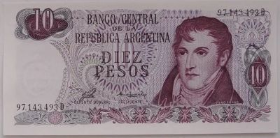 Лот: 11103633. Фото: 1. Аргентина 10 песо 1976, в обороте... Америка