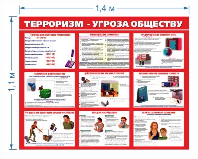 Лот: 11278937. Фото: 1. Стенд "Терроризм-угроза обществу... Рекламные материалы и оборудование