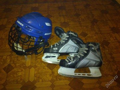Лот: 2254203. Фото: 1. Коньки Reebok K1 .Шлем Bauer. Коньки