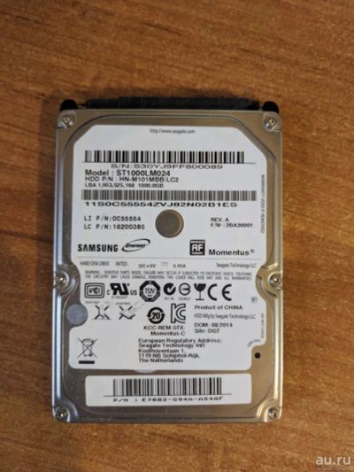 Лот: 13623019. Фото: 1. Жёсткий диск Samsung на 1ТБ, в... Жёсткие диски (HDD)