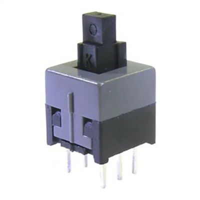Лот: 21560051. Фото: 1. Кнопка OFF-(ON), DPDT, 8.5*8.5... Реле, тумблеры, переключатели