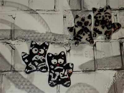 Лот: 654254. Фото: 1. Серьги "Коты с эмоциями" :). Разное