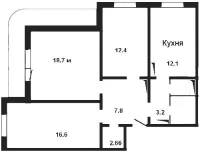 Лот: 4389463. Фото: 1. 3-комн. Северный проезд 12. Квартиры, студии