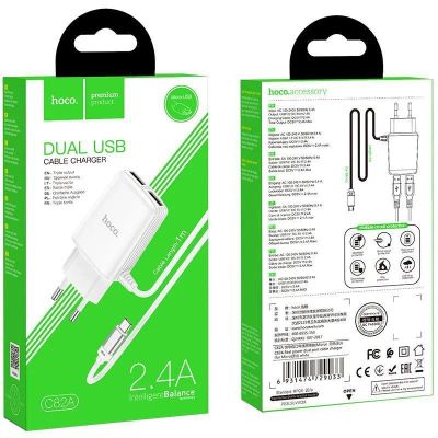 Лот: 22149701. Фото: 1. СЗУ HOCO C82A dual USB port... Зарядные устройства, блоки питания, адаптеры сетевые для смартфонов