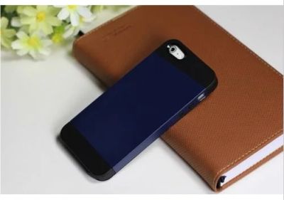 Лот: 3717265. Фото: 1. Чехол iPhone 5, 5S черно-синий... Чехлы, бамперы