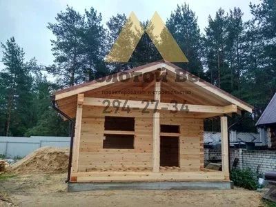 Лот: 15218122. Фото: 1. Дом 4х6 с террасой 2х6 из строганного... Срубы, бани, дома