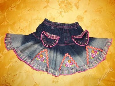 Лот: 427373. Фото: 1. Юбочка джинсовая с рисунком. Другое (дети растут)