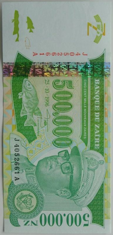 Лот: 6167349. Фото: 1. Заир 500 000 новых заир 1996... Африка