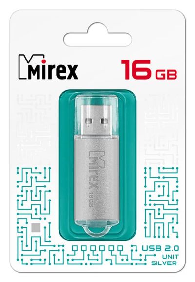 Лот: 17114881. Фото: 1. USB 16 Gb Mirex Unit silver USB... USB-флеш карты
