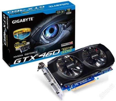Лот: 1182645. Фото: 1. PCI-E GeForce GTX 460 GigaByte... Видеокарты