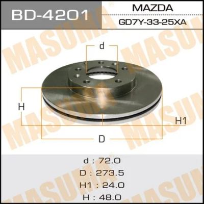 Лот: 18591088. Фото: 1. Диск тормозной masuma front mazda6... Ходовая, подвеска, рулевое управление