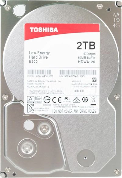 Лот: 11906417. Фото: 1. Жесткий диск HDD 2Tb Toshiba HDWA120UZSVA... Жёсткие диски (HDD)