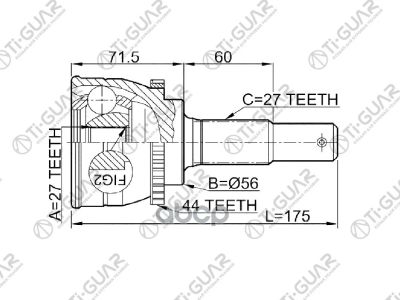 Лот: 21869893. Фото: 1. Шрус Tg7482ni082 Tiguar Ti-Guar... Другое (автозапчасти)