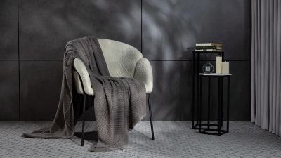 Лот: 23774106. Фото: 1. Вязаный плед Universal (петля... Пледы, покрывала