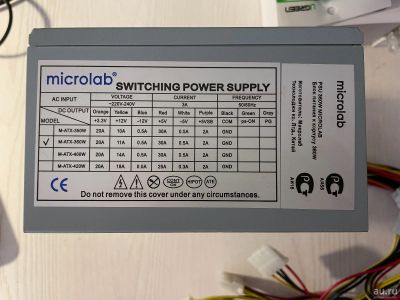 Лот: 17967442. Фото: 1. Блок питания Atx Microlab 360W. Корпуса, блоки питания