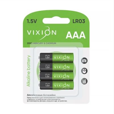 Лот: 25136005. Фото: 1. Элемент питания Vixion LR03 BL4... Батарейки, аккумуляторы, элементы питания