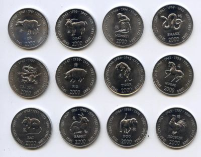 Лот: 5489305. Фото: 1. Сомали.Набор монет 2000 г.Китайский... Наборы монет