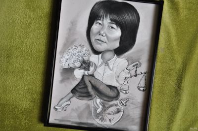 Лот: 11354218. Фото: 1. Шарж. Судья. А3 чб. Картины, рисунки