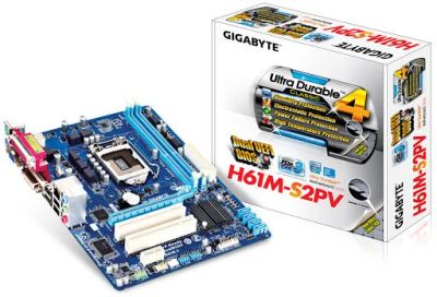 Лот: 15434236. Фото: 1. MB Gigabyte GA-H61M-S2PV (RET). Материнские платы